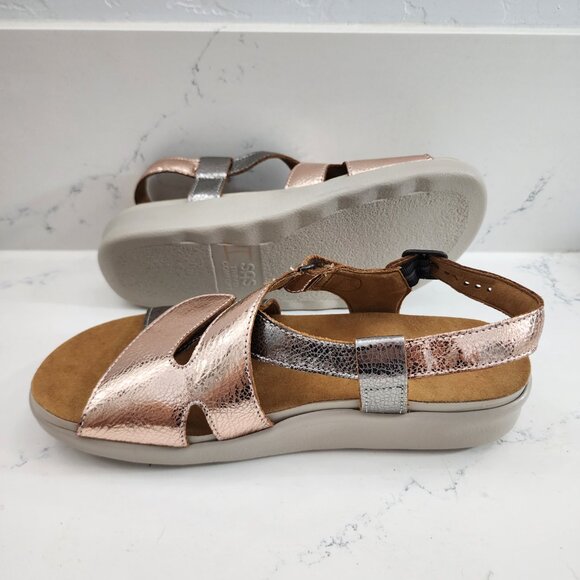 NWOT SAS Huggy Metallic Hook and Loop Adjustable Comfort Sandal Size 10 - Picture 5 of 9